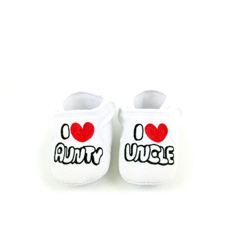 I Love my Aunty & I Love my Uncle Velcro Baby Shoes
