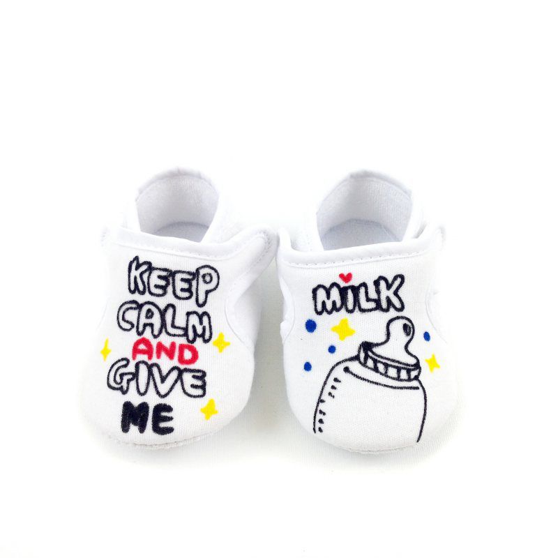 Keep Calm and Give Me Milk Velcro Baby Shoes