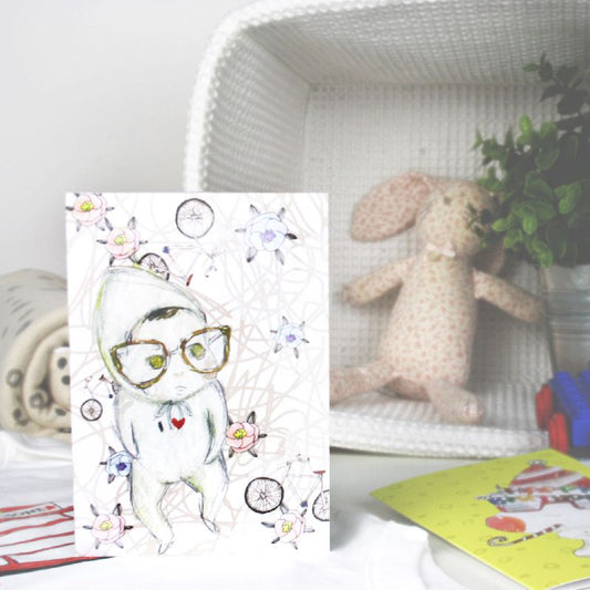 Baby & Glasses Greeting Card