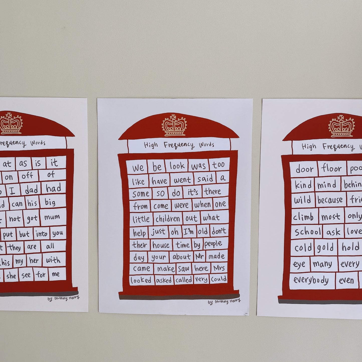 London Telephone High Frequency Words Poster - Year 1