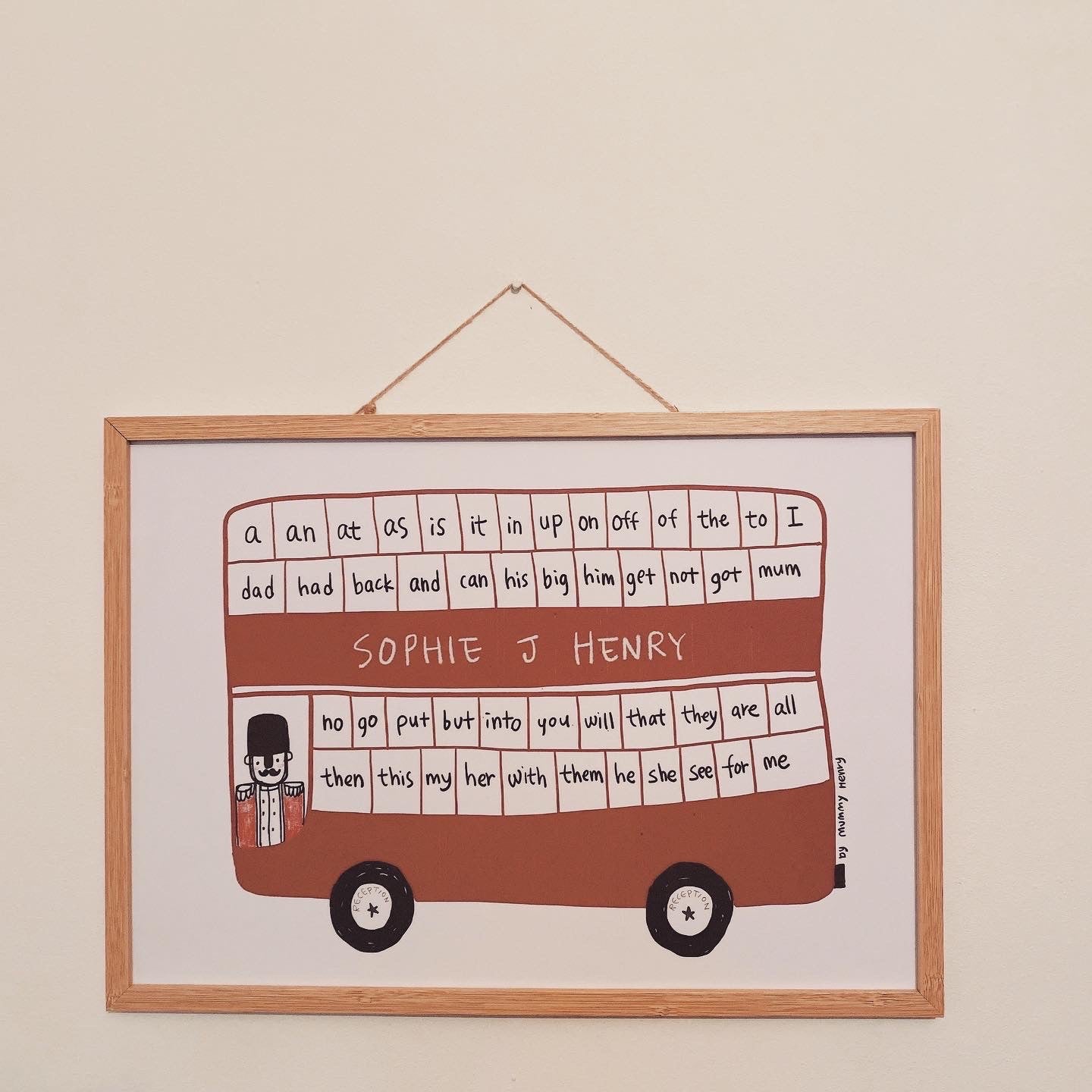 London Red Bus High Frequency Words Poster